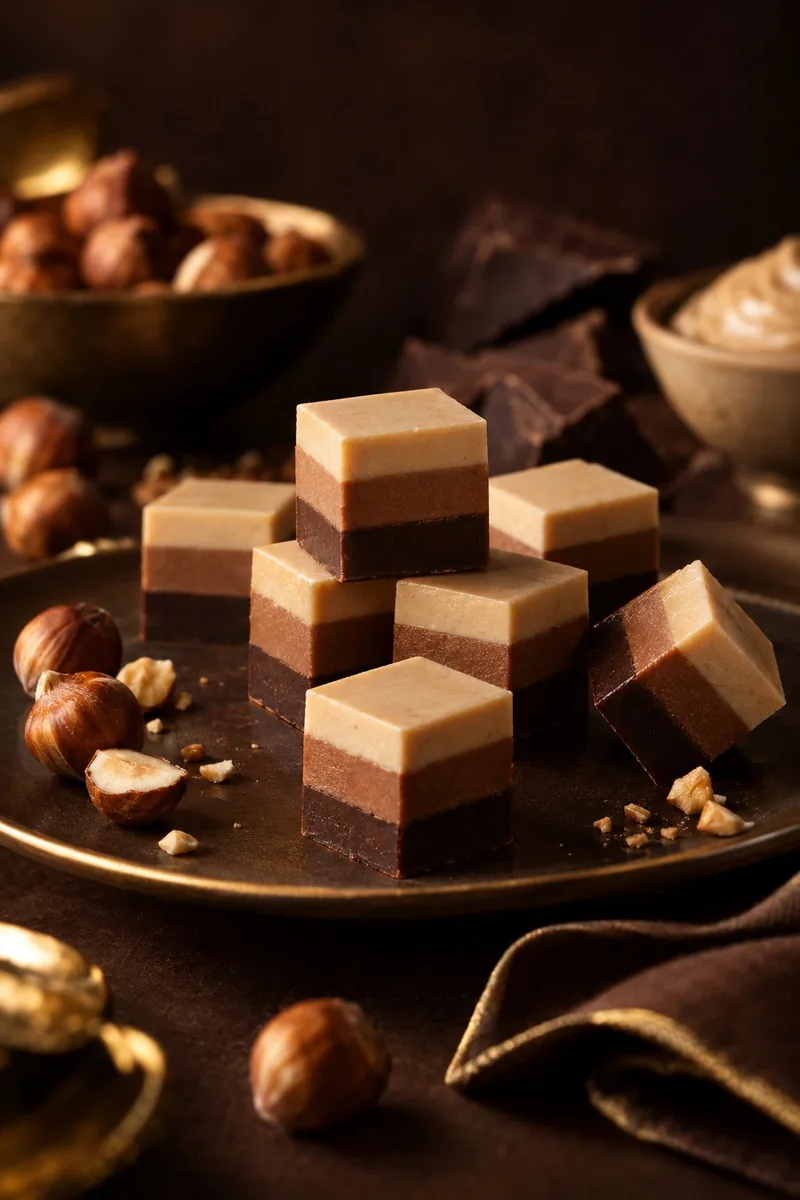 miniCremini a strati di fondente e gianduia